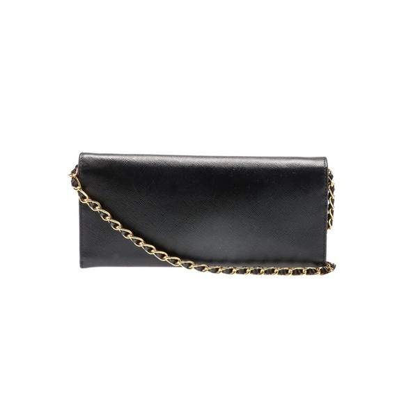Prada Saffiano Black Leather Wallet on Chain With Box and Authenticity Card - Picture 4 of 14